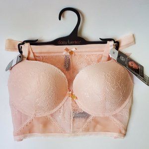 Peach Daisy Fuentes 38C Lace Bra and Matching XL Panty Set